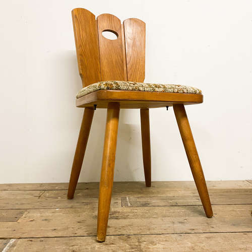 Pair Of Brutalist Style Solid Pine Dining Chairs 1960’s