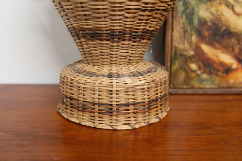 Woven Rattan Wicker Vase, Boho