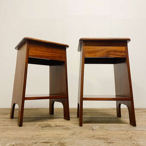 Vintage Mahogany Bedside Tables - Mid Century