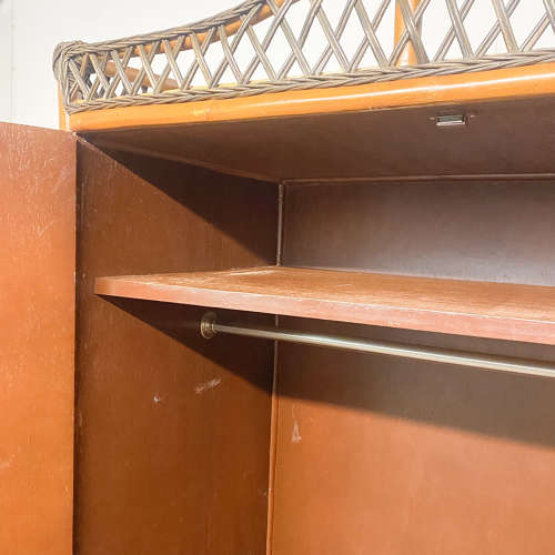 Vintage Wicker & Bamboo Wardrobe | Rattan