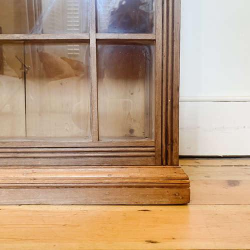 Victorian Pine Glazed Glass Cupboard / Display Case / Book Shelf