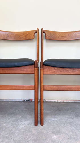 Set of 4 Danish Solid Teak Dining Chairs