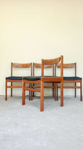 Set of 4 Danish Solid Teak Dining Chairs