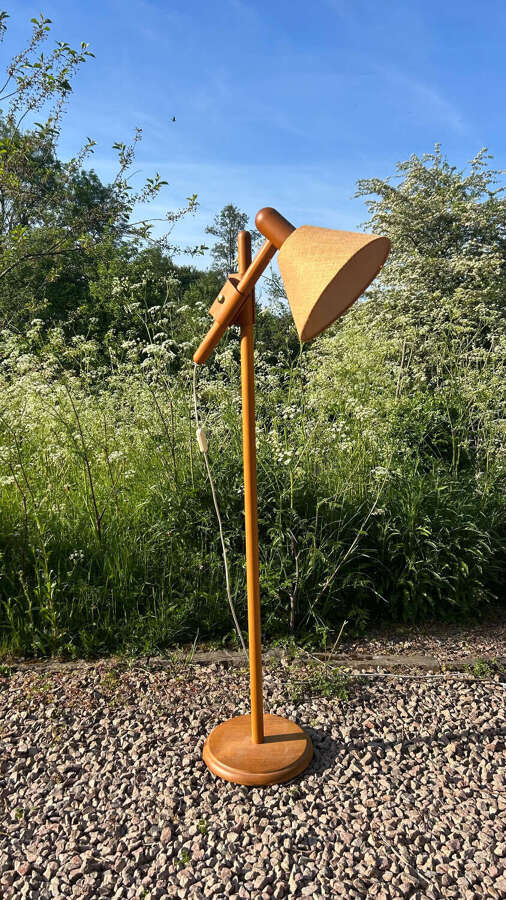 Pine Wooden Floor Lamp Designed By Dyrlund Danish Teak 1960s Vintage