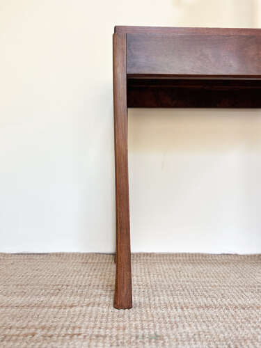 Small Mahogany Hallway Console Table with Flared Legs