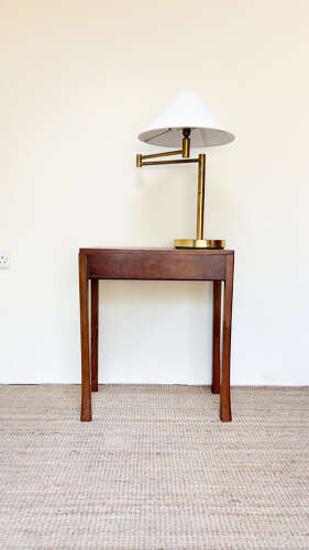 Small Mahogany Hallway Console Table with Flared Legs