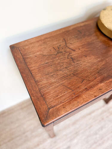Small Mahogany Hallway Console Table with Flared Legs