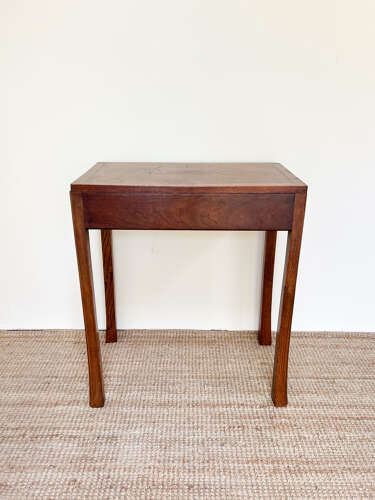 Small Mahogany Hallway Console Table with Flared Legs