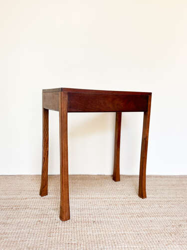 Small Mahogany Hallway Console Table with Flared Legs