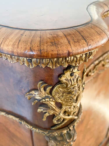 Late Victorian Decorative Credenza | Burr Walnut Veneer with Key