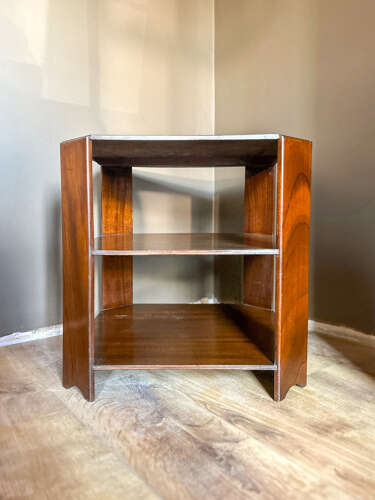Vintage Heels Style Octagonal Side Table | Geometric Silhouette with Shelf | Art Deco