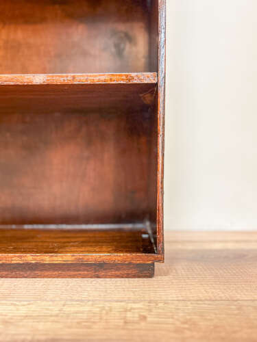 Small Dark Wood Open Bookcase with Carved Detailing