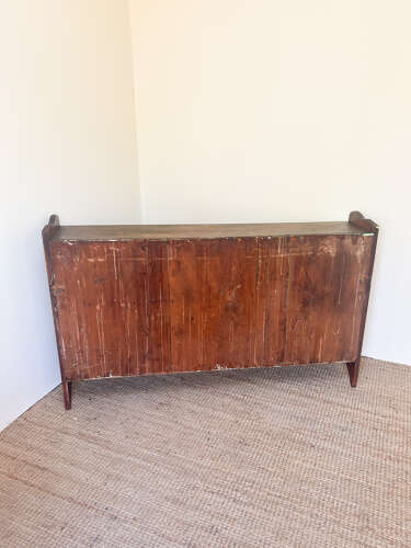 Vintage Mahogany Wall Cabinet with Glass Front