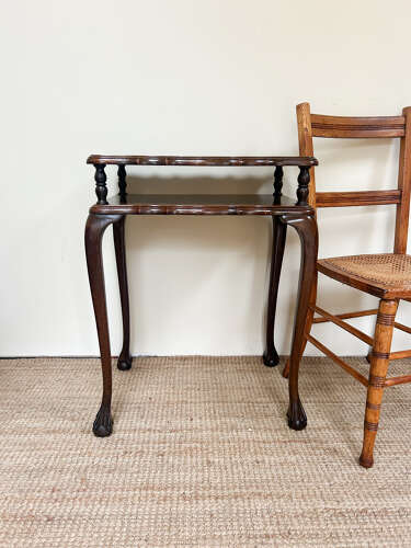 Queen Anne-Style Mahogany Two-Tier Side Table