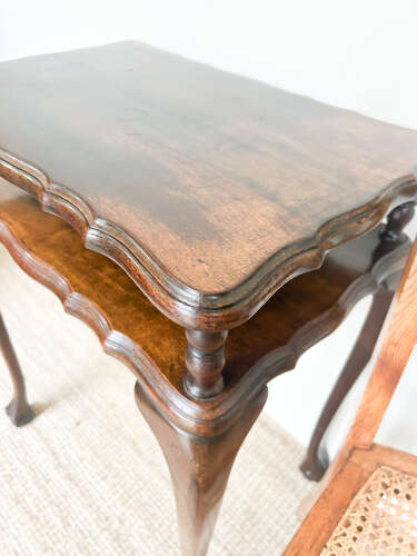 Queen Anne-Style Mahogany Two-Tier Side Table