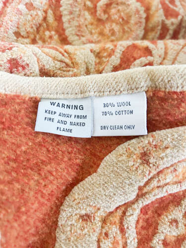 Vintage Danish Wool Blanket – Mid Century Modern Orange Throw