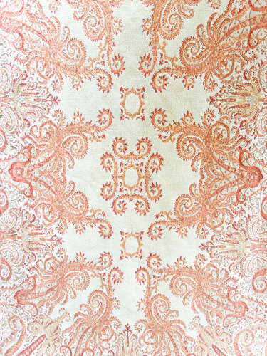 Vintage Danish Wool Blanket – Mid Century Modern Orange Throw