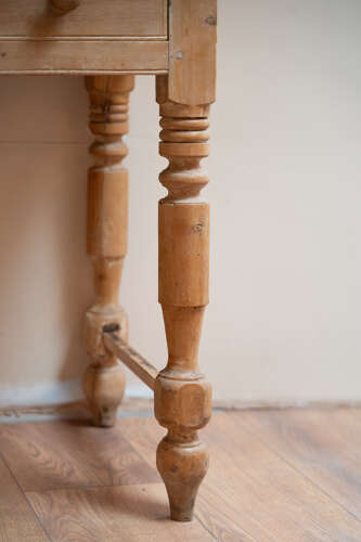 Victorian Pine Console Table with Drawers