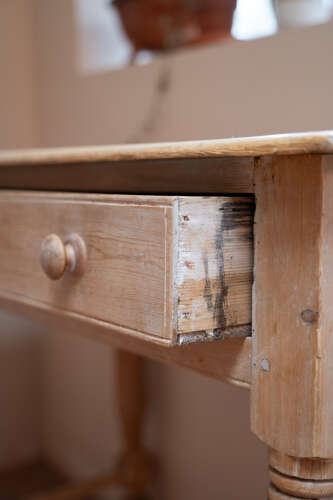 Victorian Pine Console Table with Drawers