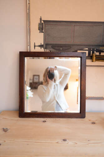 Antique Square Bevelled Wall Mirror
