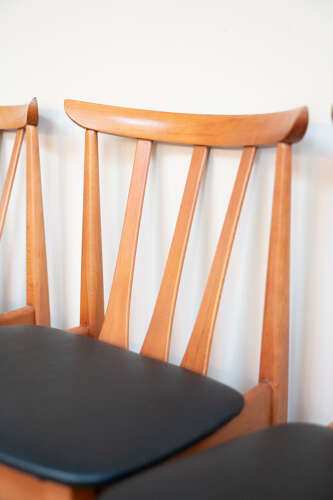 Set of 4 Elliot of Newbury Mid-Century Teak Dining Chairs