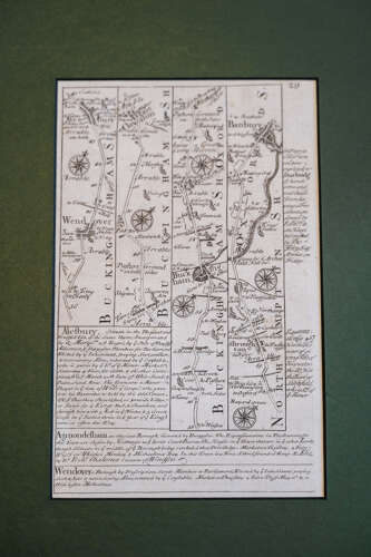 1720 Emmanuel Bowen British Road Map - Buckingham