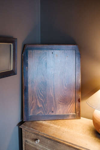 Antique Oak Hexagonal Mirror