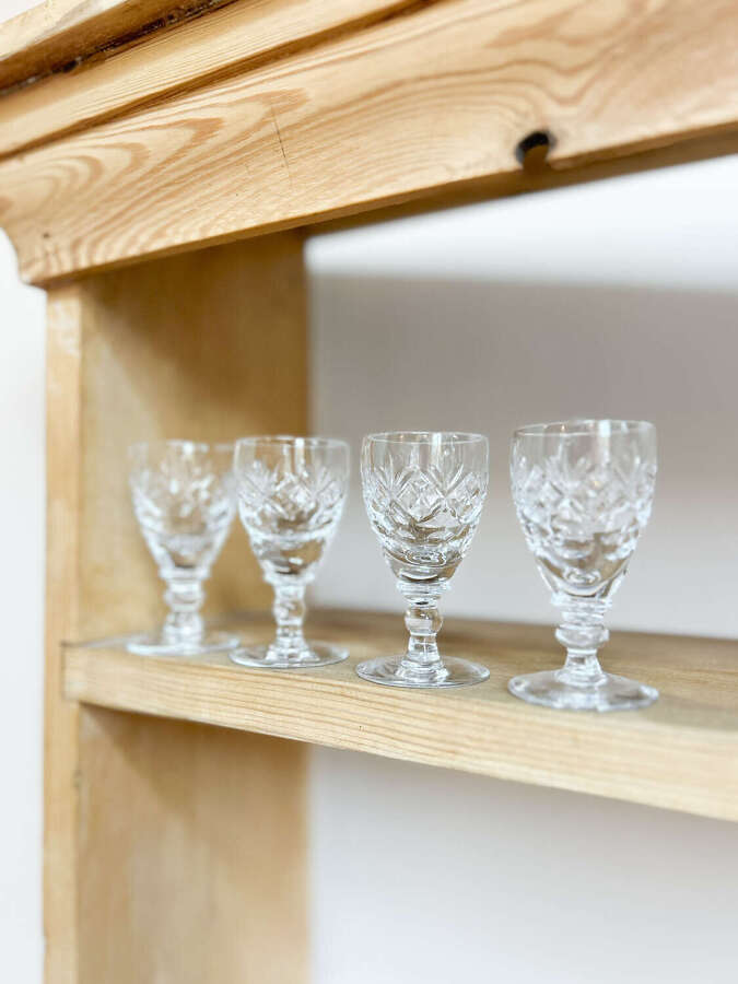 Royal Doulton Georgian Crystal Sherry Glasses Set of 4
