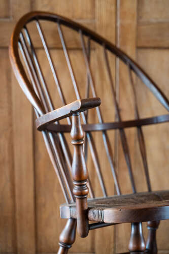 Antique Windsor Armchair with Rush Seat