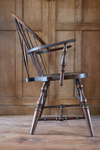 Antique Windsor Armchair with Rush Seat