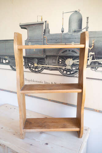 Vintage Wooden Three-Tier Wall Shelves