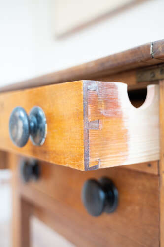 Antique Pine Side Table with Drop Leaves