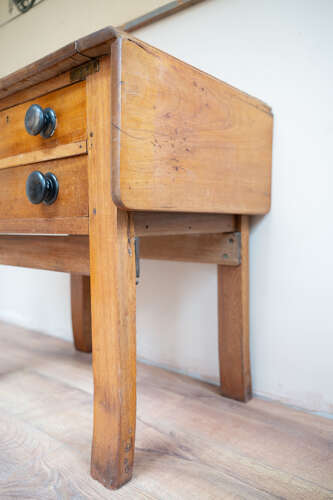 Antique Pine Side Table with Drop Leaves