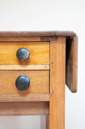 Antique Pine Side Table with Drop Leaves