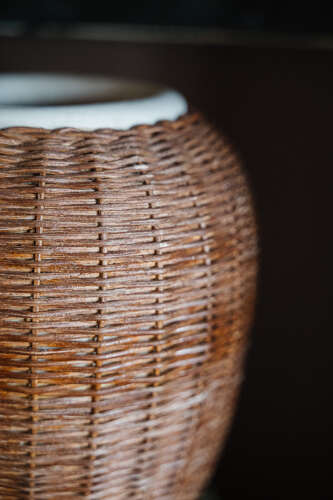 Wicker Weave Vase with Ceramic Inner