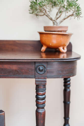 Georgian Mahogany D-End Side Table Console