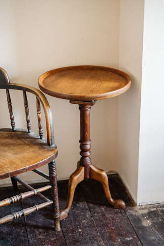 Antique Oak Tripod Side Table